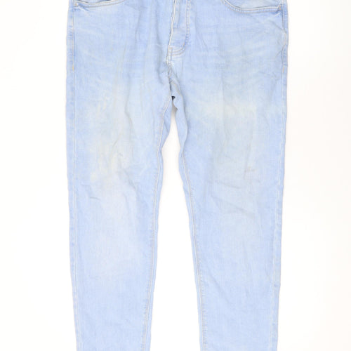 Denim & Co. Womens Blue Cotton Straight Jeans Size 34 in L31 in Regular Zip