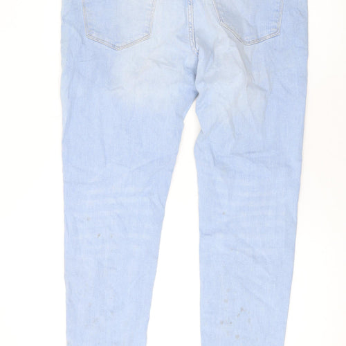 Denim & Co. Womens Blue Cotton Straight Jeans Size 34 in L31 in Regular Zip