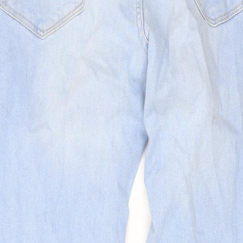Denim & Co. Womens Blue Cotton Straight Jeans Size 34 in L31 in Regular Zip