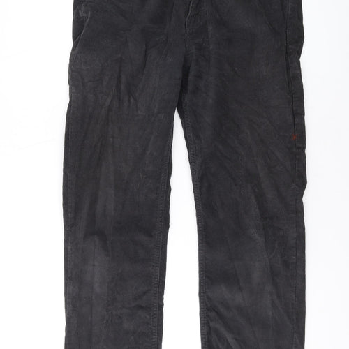 M&Co Womens Grey Cotton Trousers Size 32 in L26 in Regular Zip