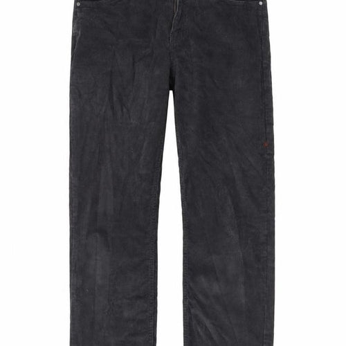 M&Co Womens Grey Cotton Trousers Size 32 in L26 in Regular Zip