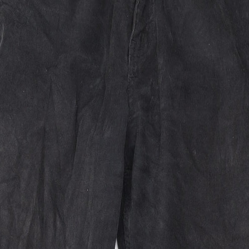 M&Co Womens Grey Cotton Trousers Size 32 in L26 in Regular Zip
