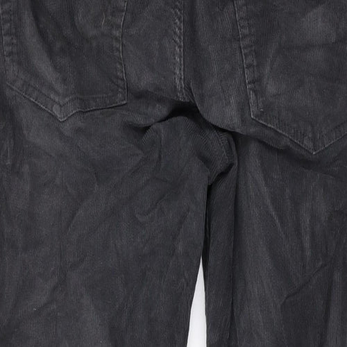 M&Co Womens Grey Cotton Trousers Size 32 in L26 in Regular Zip