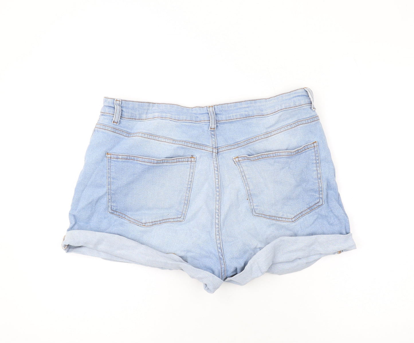 Pep&Co Womens Blue Cotton Hot Pants Shorts Size 16 Regular Zip