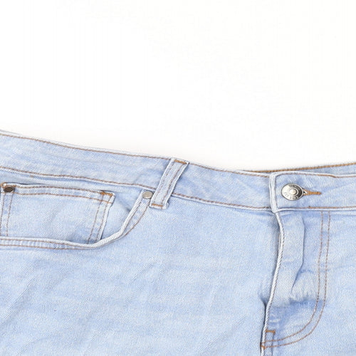 Pep&Co Womens Blue Cotton Hot Pants Shorts Size 16 Regular Zip