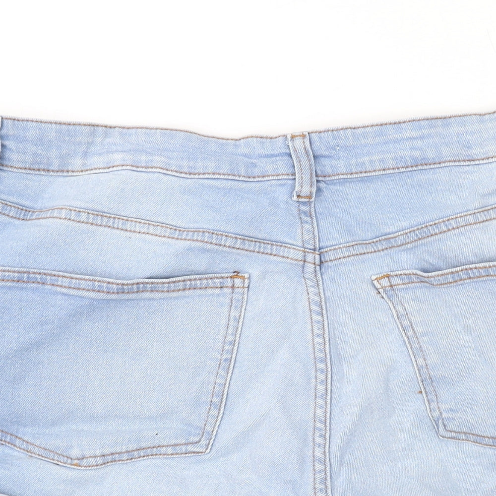 Pep&Co Womens Blue Cotton Hot Pants Shorts Size 16 Regular Zip