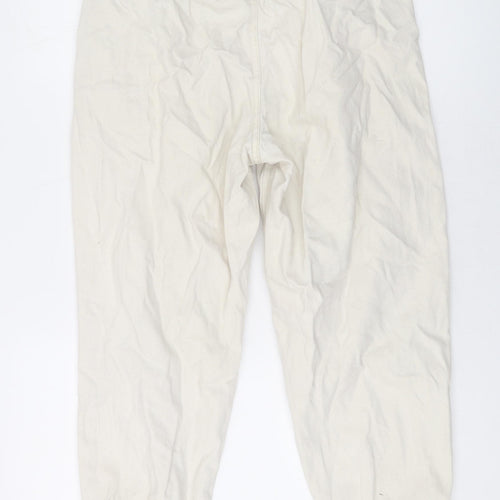 Bershka Womens Beige Cotton Mom Jeans Size 8 L23 in Regular Zip