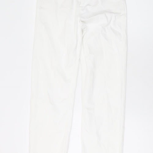 Marks and Spencer Womens White Cotton Straight Jeans Size 8 L29 in Regular Zip