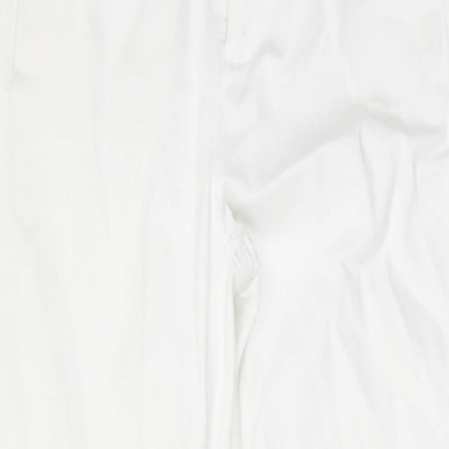 Marks and Spencer Womens White Cotton Straight Jeans Size 8 L29 in Regular Zip