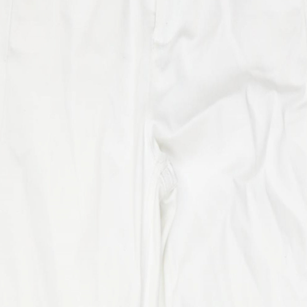 Marks and Spencer Womens White Cotton Straight Jeans Size 8 L29 in Regular Zip