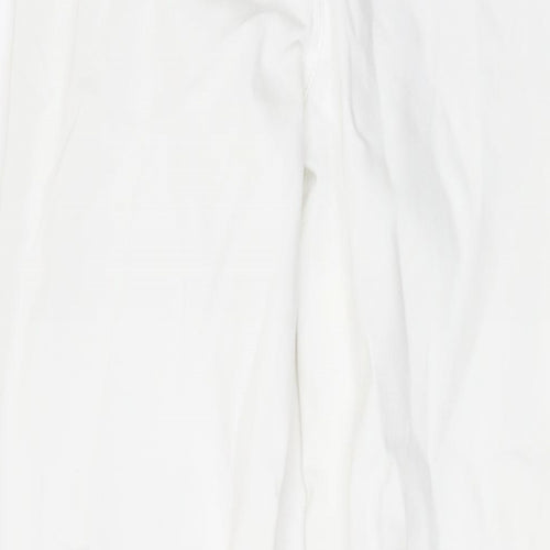 Marks and Spencer Womens White Cotton Straight Jeans Size 8 L29 in Regular Zip