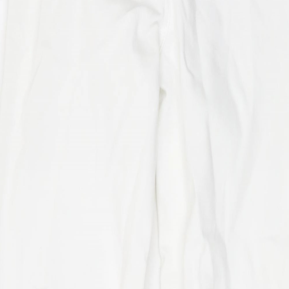Marks and Spencer Womens White Cotton Straight Jeans Size 8 L29 in Regular Zip