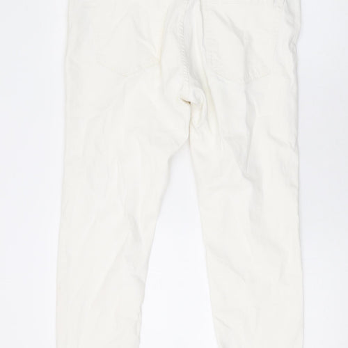 Pull&Bear Mens White Cotton Straight Jeans Size 36 in L25 in Regular Zip