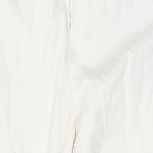 Pull&Bear Mens White Cotton Straight Jeans Size 36 in L25 in Regular Zip