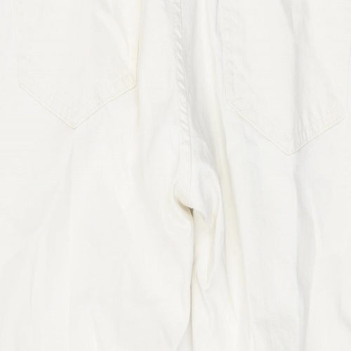 Pull&Bear Mens White Cotton Straight Jeans Size 36 in L25 in Regular Zip