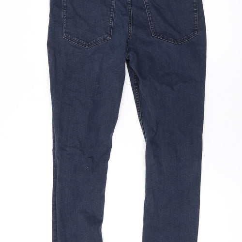 Marks and Spencer Girls Blue Cotton Skinny Jeans Size 14-15 Years L27 in Regular Zip