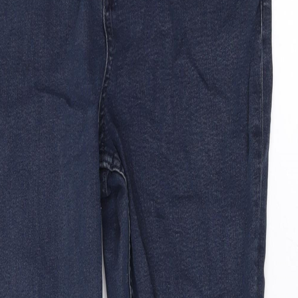 Marks and Spencer Girls Blue Cotton Skinny Jeans Size 14-15 Years L27 in Regular Zip