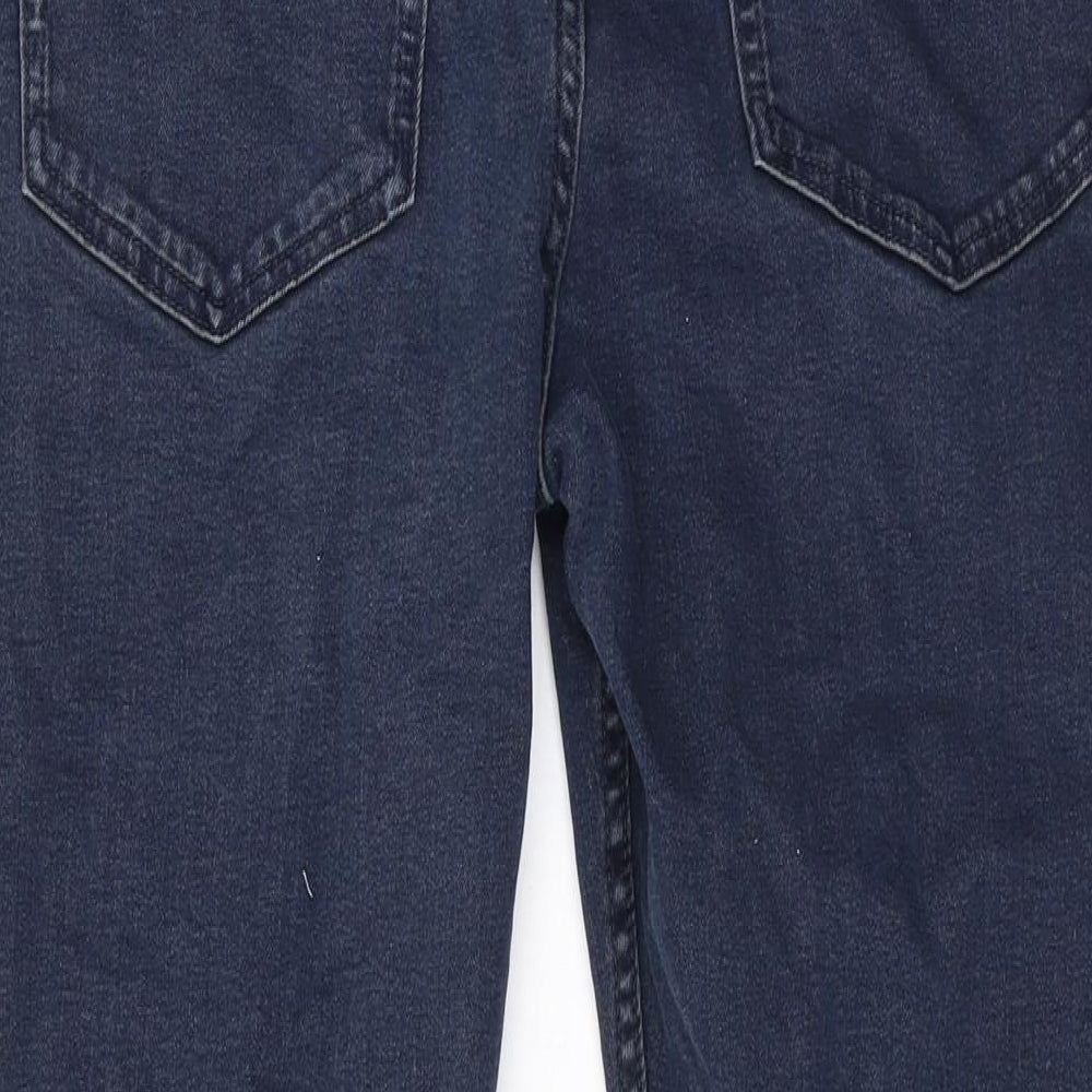 Marks and Spencer Girls Blue Cotton Skinny Jeans Size 14-15 Years L27 in Regular Zip