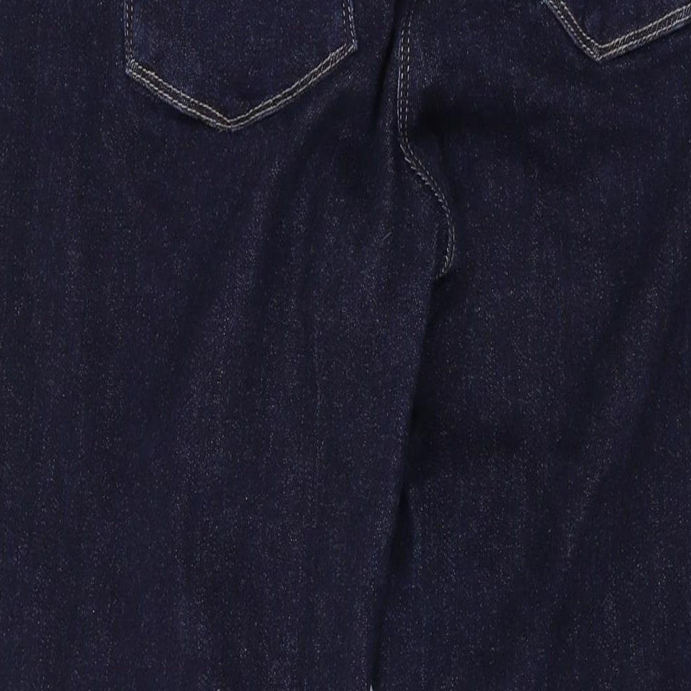 NEXT Womens Blue Cotton Flared Jeans Size 18 L32 in Regular Zip