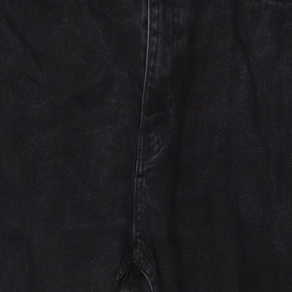 H&M Mens Black Cotton Straight Jeans Size 34 in L26 in Regular Zip