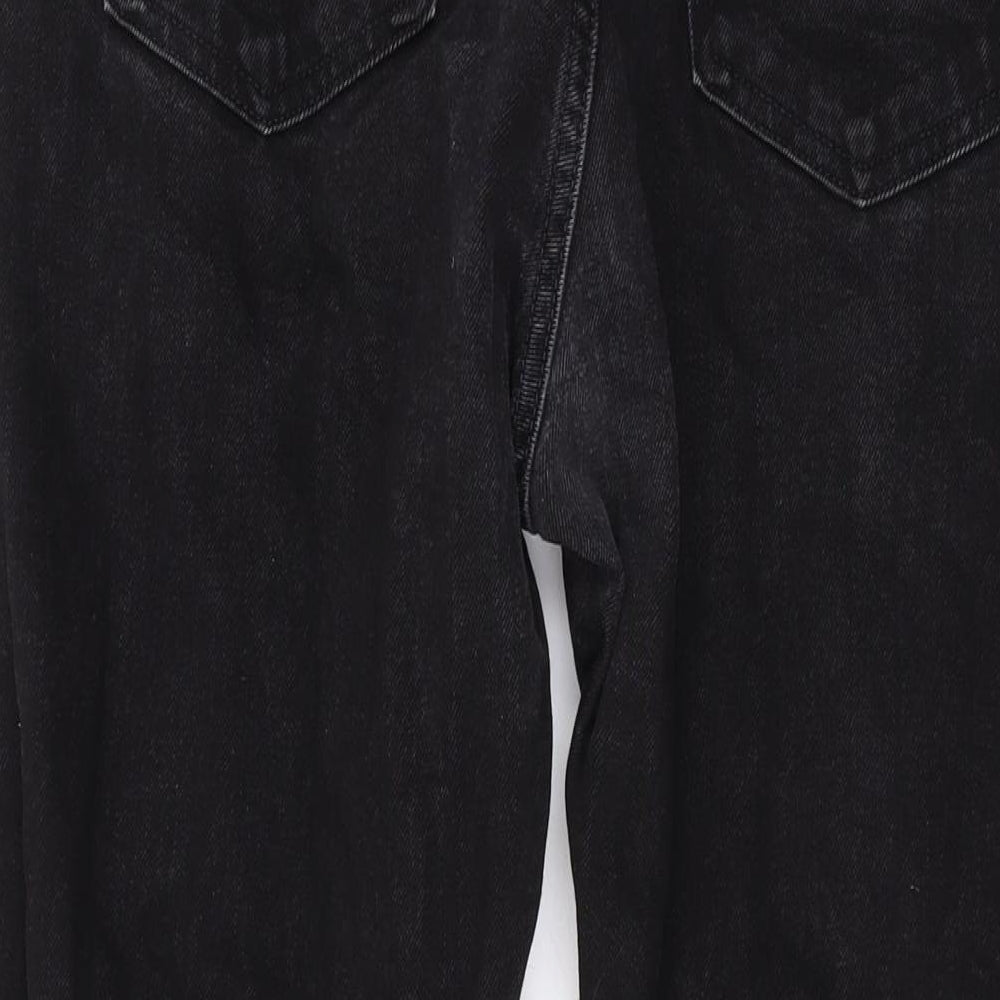 H&M Mens Black Cotton Straight Jeans Size 34 in L26 in Regular Zip