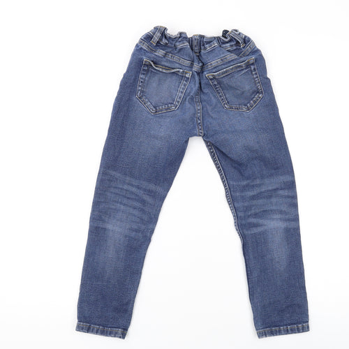 Marks and Spencer Girls Blue Cotton Skinny Jeans Size 7-8 Years Regular Zip