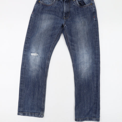 NEXT Boys Blue Cotton Skinny Jeans Size 8 Years L21 in Regular Zip