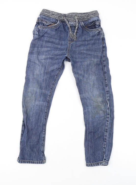 Matalan Boys Blue Cotton Skinny Jeans Size 9 Months L20 in Regular Drawstring