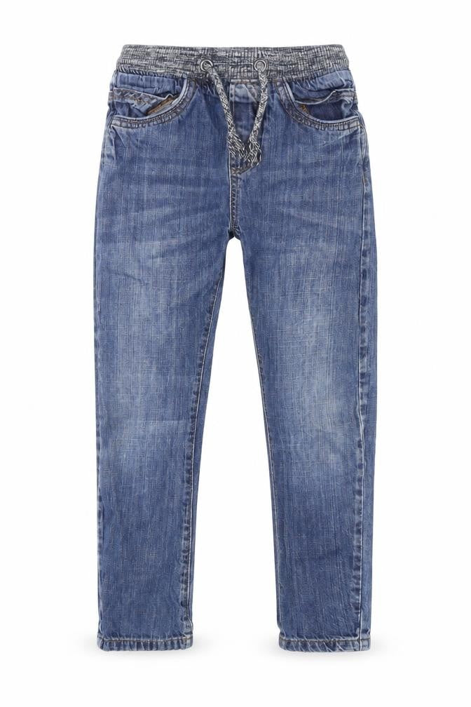 Matalan Boys Blue Cotton Skinny Jeans Size 9 Months L20 in Regular Drawstring