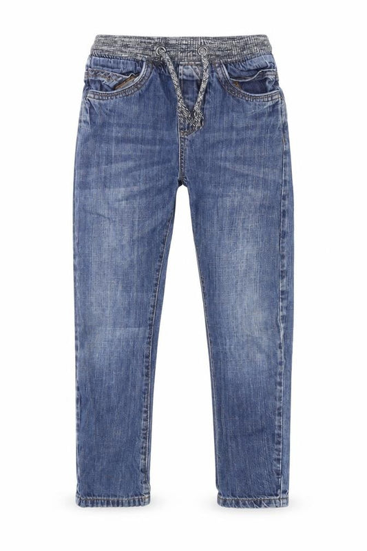 Matalan Boys Blue Cotton Skinny Jeans Size 9 Months L20 in Regular Drawstring