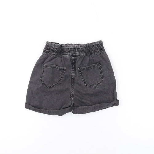 Denim & Co. Girls Grey Cotton Hot Pants Shorts Size 2-3 Years Regular Drawstring