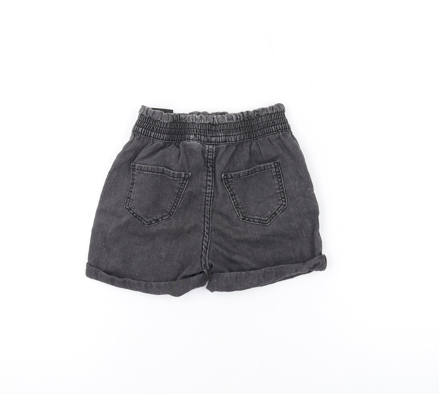Denim & Co. Girls Grey Cotton Hot Pants Shorts Size 2-3 Years Regular Drawstring