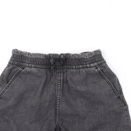 Denim & Co. Girls Grey Cotton Hot Pants Shorts Size 2-3 Years Regular Drawstring