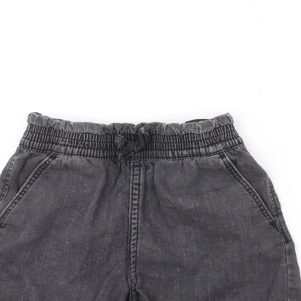 Denim & Co. Girls Grey Cotton Hot Pants Shorts Size 2-3 Years Regular Drawstring