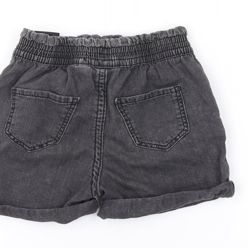 Denim & Co. Girls Grey Cotton Hot Pants Shorts Size 2-3 Years Regular Drawstring