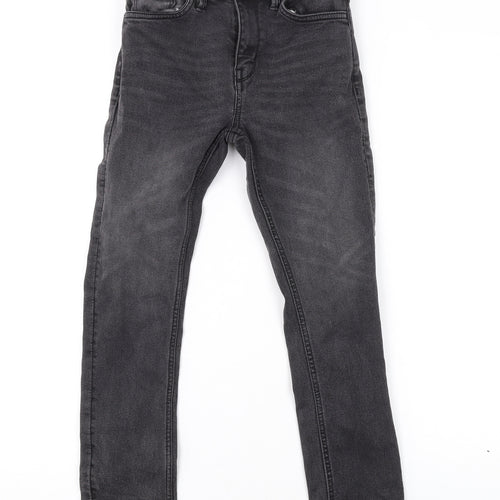 Matalan Boys Grey Cotton Skinny Jeans Size 9 Months L21 in Regular Zip