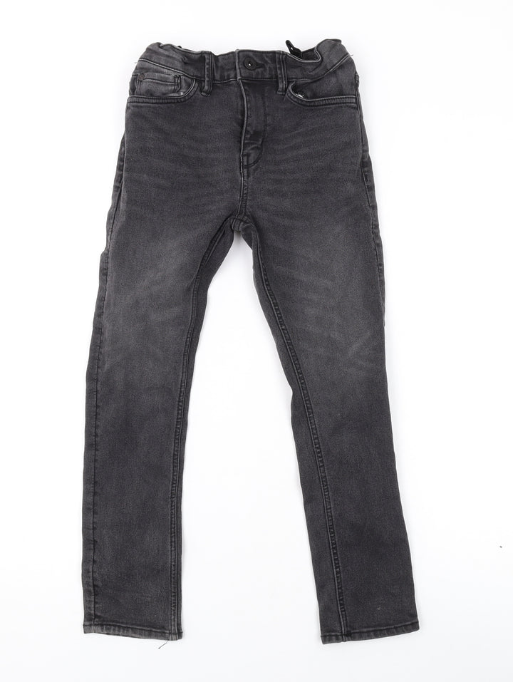 Matalan Boys Grey Cotton Skinny Jeans Size 9 Months L21 in Regular Zip