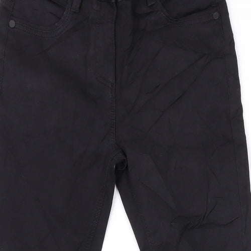Marks and Spencer Girls Black Cotton Skinny Jeans Size 10-11 Years L23 in Regular Zip