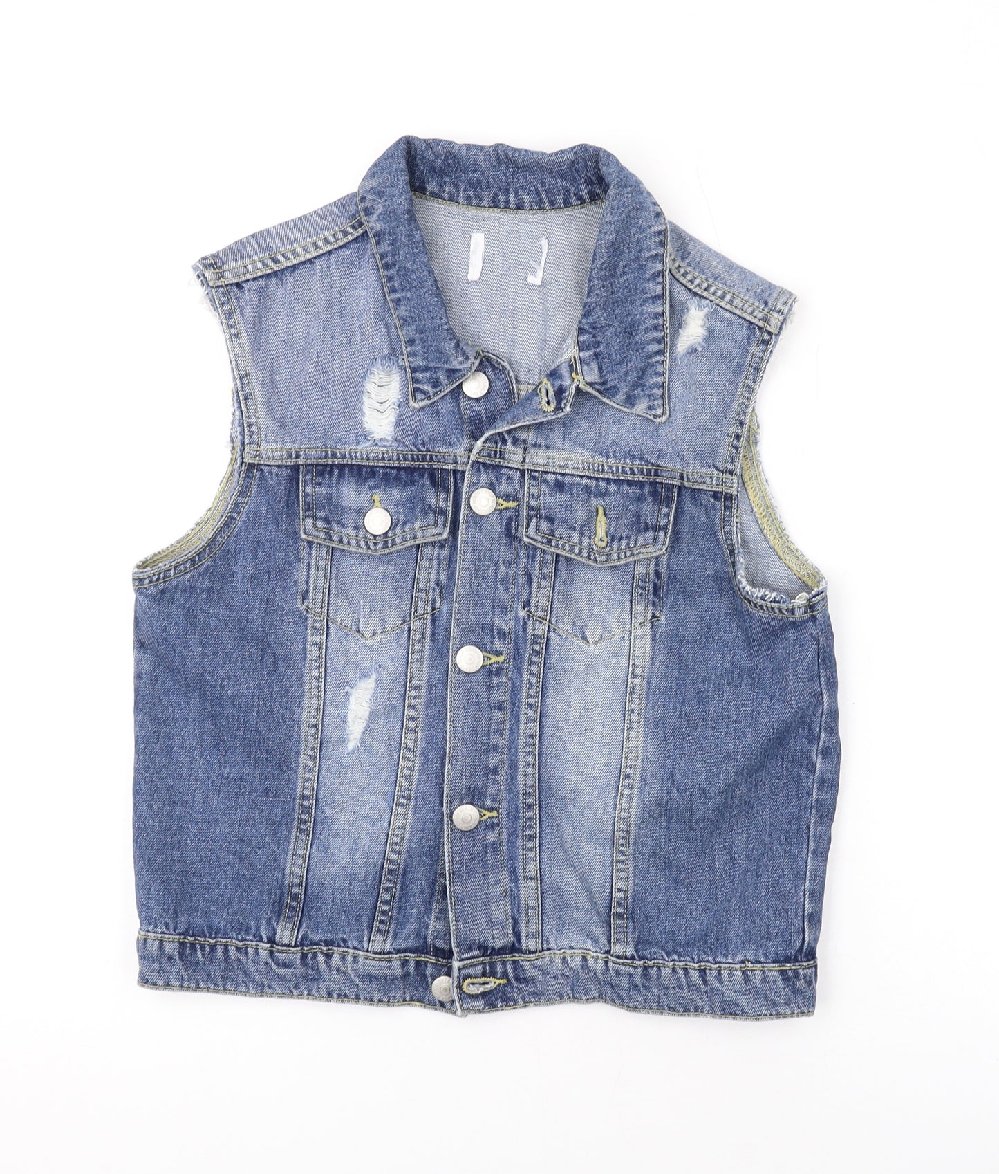 Matalan Girls Blue Jacket Waistcoat Size 15 Years Button