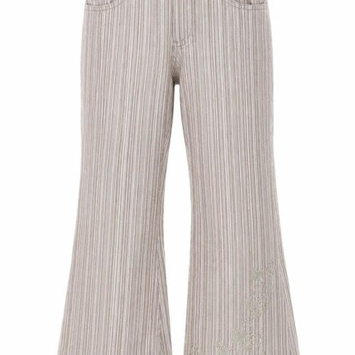 Pumpkin Patch Girls Pink Striped Cotton Dress Pants Trousers Size 7 Years L20 in Regular Zip - Embroidery