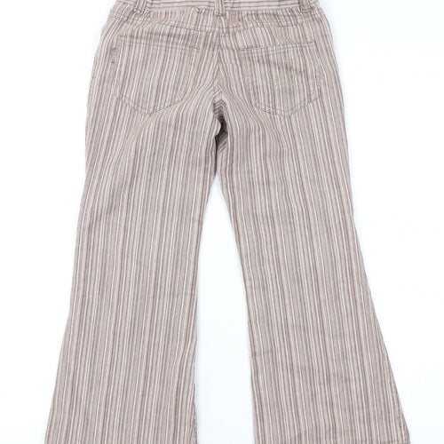 Pumpkin Patch Girls Pink Striped Cotton Dress Pants Trousers Size 7 Years L20 in Regular Zip - Embroidery