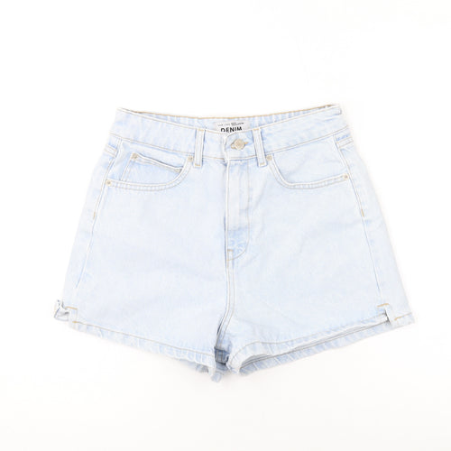 New Look Girls Blue Cotton Hot Pants Shorts Size 14 Years L3 in Regular Zip