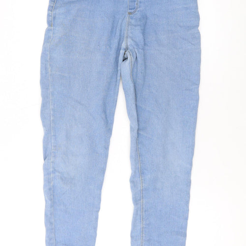 Denim & Co. Girls Blue Cotton Jegging Jeans Size 13-14 Years L25 in Regular Pullover