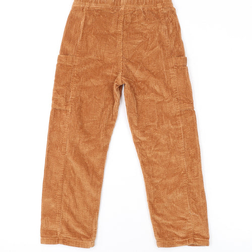 Marks and Spencer Boys Orange Cotton Cargo Trousers Size 6-7 Years Regular Pullover