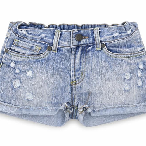 Pumpkin Patch Girls Blue Cotton Hot Pants Shorts Size 7 Years Regular Zip