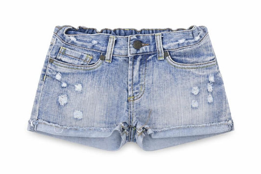 Pumpkin Patch Girls Blue Cotton Hot Pants Shorts Size 7 Years Regular Zip
