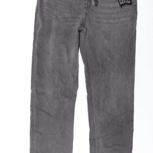 TU Mens Grey Cotton Straight Jeans Size 30 in L31 in Regular Zip