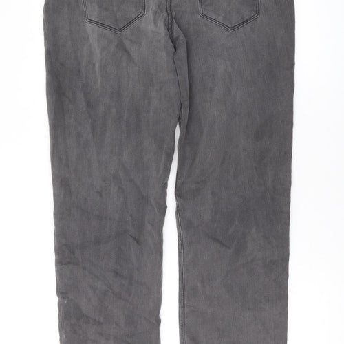 TU Mens Grey Cotton Straight Jeans Size 30 in L31 in Regular Zip