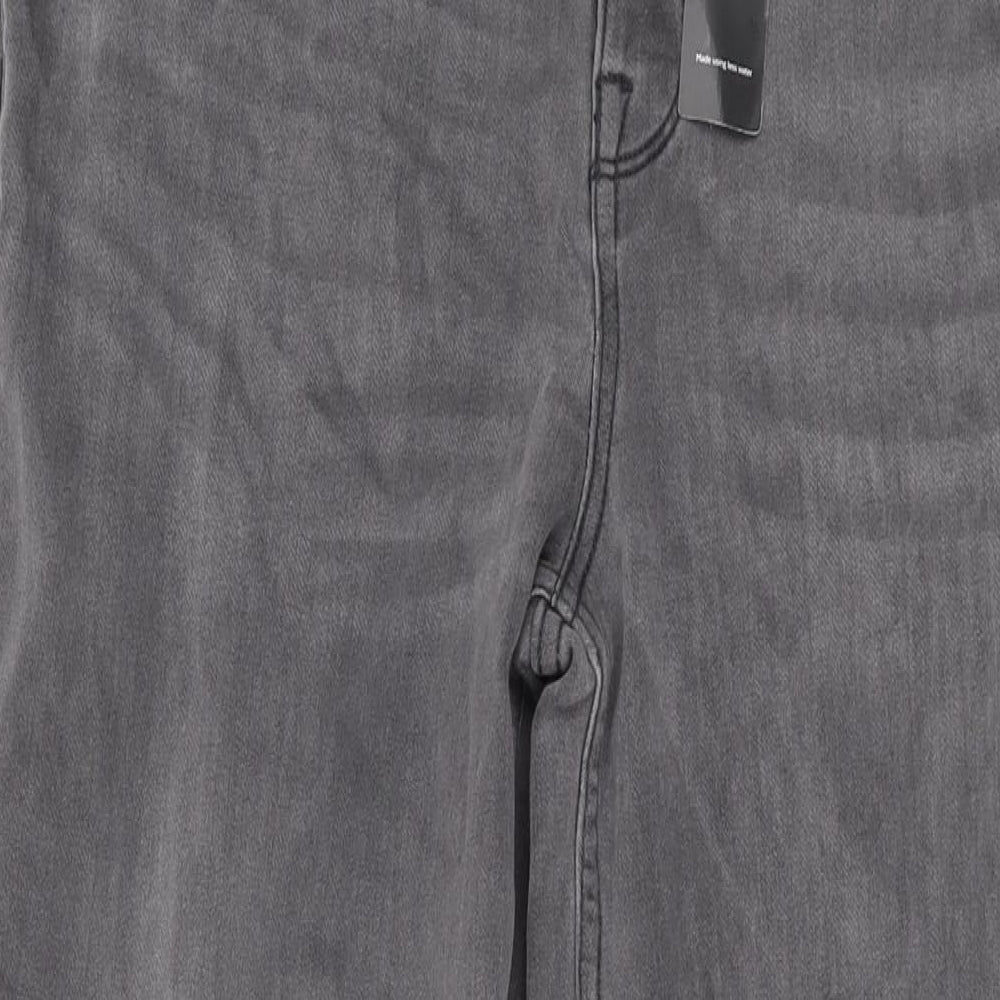 TU Mens Grey Cotton Straight Jeans Size 30 in L31 in Regular Zip