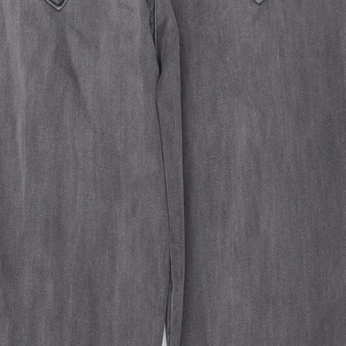 TU Mens Grey Cotton Straight Jeans Size 30 in L31 in Regular Zip